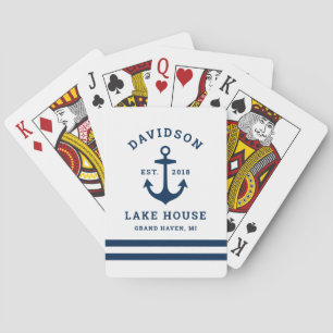 Jeu De Cartes Bleu marine Custom Family Lac House