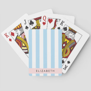 Jeu De Cartes Bleu, Motif rayé, Lignes, Votre Nom