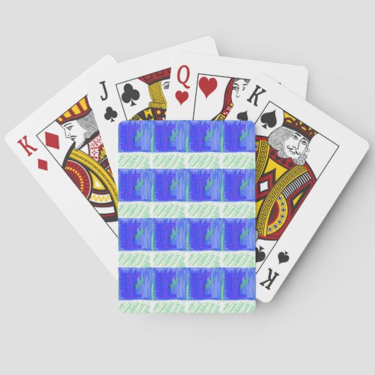Jeu De Cartes Bleu Nautique Abstrait le Plus Cool (dos)