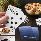 Jeu De Cartes Bleu rétro avec nom Simple Sans Serif (In Situ)