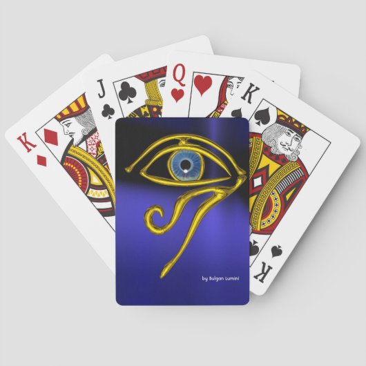 Jeu De Cartes BLEU TALISMAN, Oeil de l'or Horus (dos)