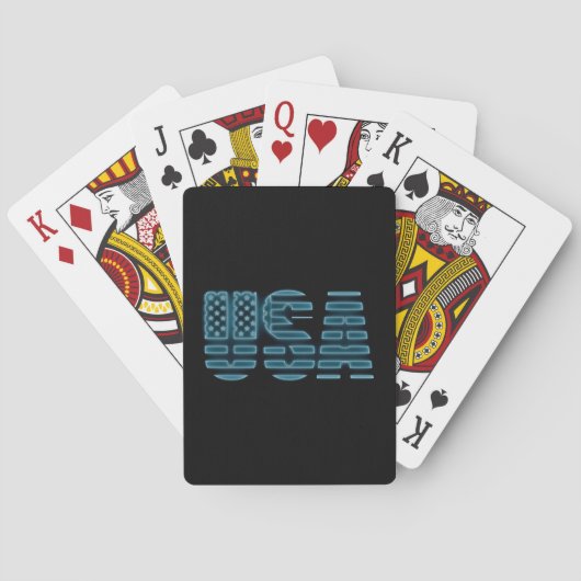Jeu De Cartes Bleu USA Étoiles et bandes (dos)
