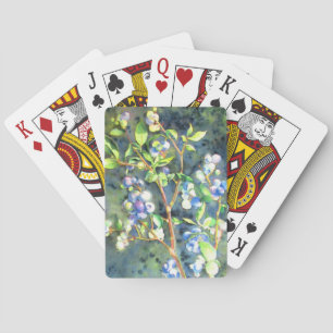 Jeu De Cartes Bleuets, fruit romantique Peinture d'aquarelle