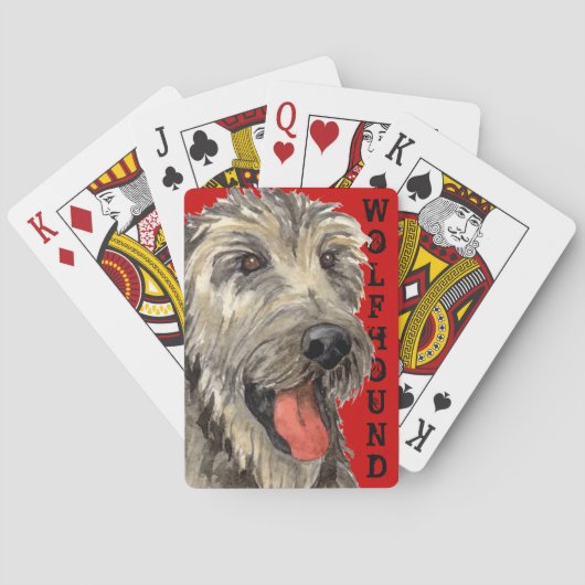 Jeu De Cartes Bloc couleur Wolfhound irlandais (dos)