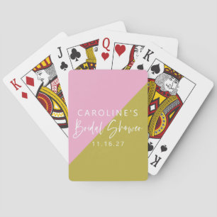 Jeu De Cartes Bloc de couleur vert rose moderne Fête des mariées