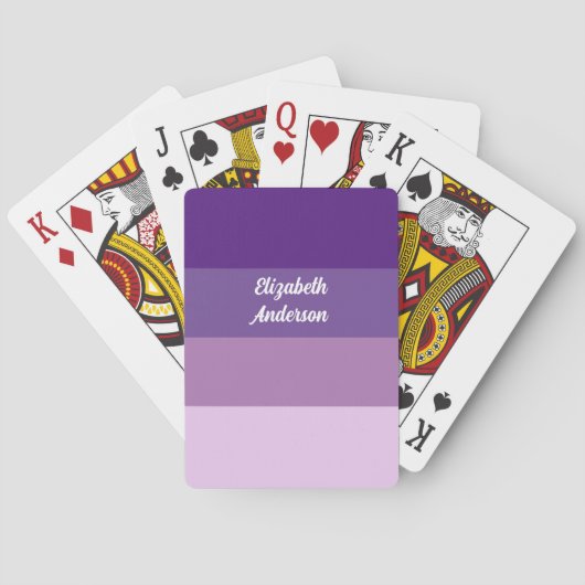 Jeu De Cartes Blocage couleur violet bande horizontale (dos)