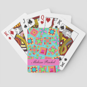 Jeu De Cartes Blocs de patchwork de surfaces composées turquoise