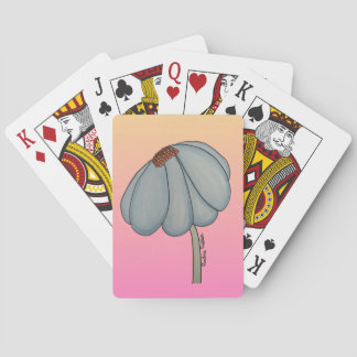 Jeu De Cartes Blue Flower with pink background
