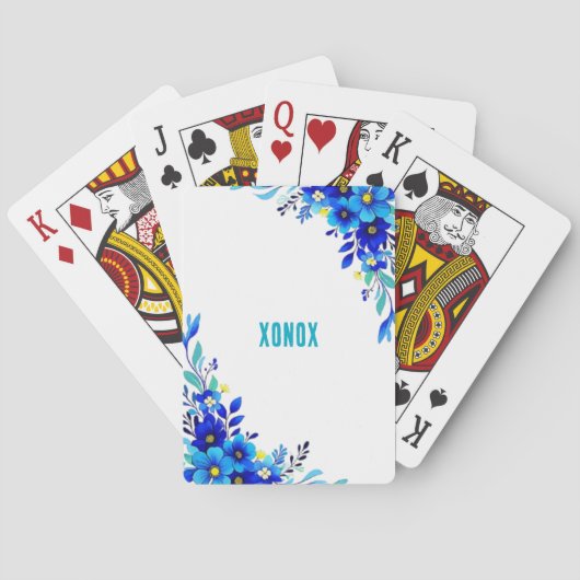 Jeu De Cartes Blue Flowers XONOX Original (dos)