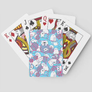 Jeu De Cartes Blue Funny Cute Knitting Kitten Ball