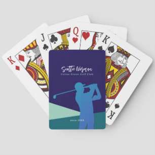 Jeu De Cartes Blue Golf Player Man avec Golf Club