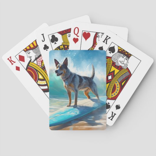 Jeu De Cartes Blue Heeler Beach Surfing Peinture (dos)