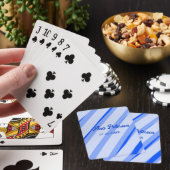 Jeu De Cartes Blue pastel add name date boho retro lines pattern (In Situ)