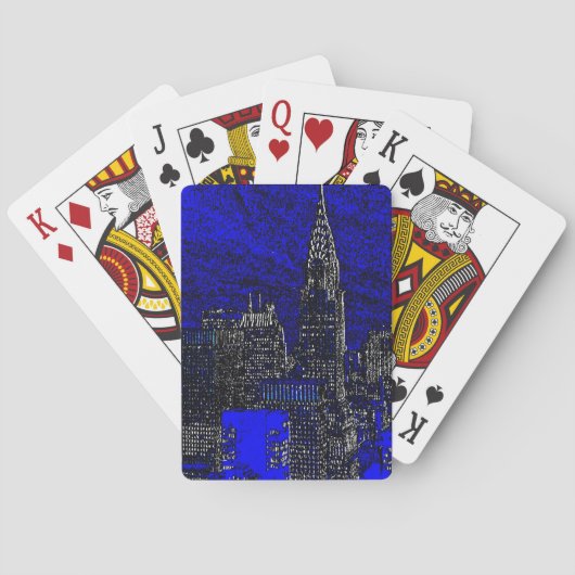 Jeu De Cartes Blue Pop Art New York (dos)
