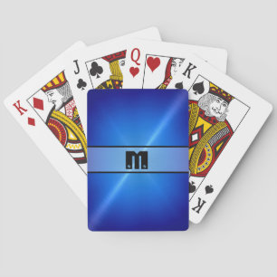 Jeu De Cartes Blue Shiny Stainless Steel Metal 6