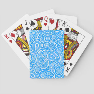 Jeu De Cartes Blue & White Vintage Paisley Damasts-Muster