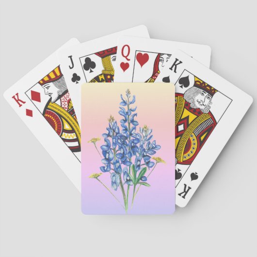 Jeu De Cartes Bluebonnets sur Arrière - plan rose (dos)