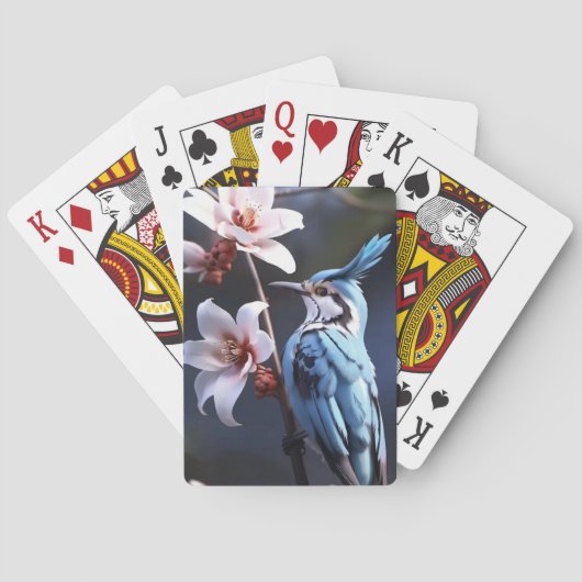 Jeu De Cartes Bluejay et Fleurs (dos)
