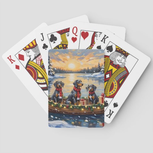 Jeu De Cartes Bluetick Coonhound Christmas Boat Holiday (dos)