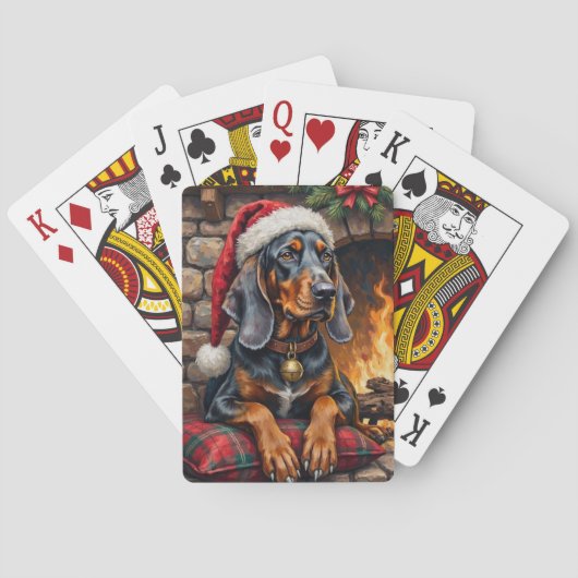 Jeu De Cartes Bluetick Coonhound Dog Cozy Lodge Christmas (dos)