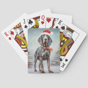 Jeu De Cartes Bluetick Coonhound Dog en Noël de neige