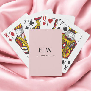 Jeu De Cartes Blush Dusty Rose Écriture Moderne Féminin Monogram