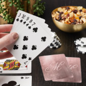 Jeu De Cartes Blush Fancy Monogramme Doré Rose Faux Brillants (In Situ)