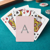 Jeu De Cartes Blush Pink Grey Modern Script Girly Monogram