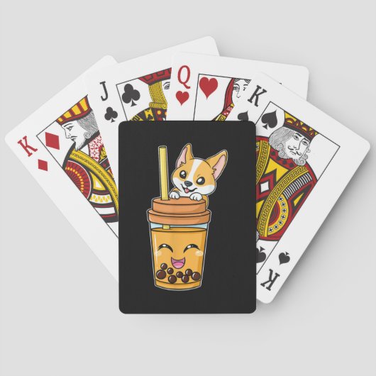 Jeu De Cartes Boba Tapioca Perles Bubble Lait Thé Boire Corgi (dos)