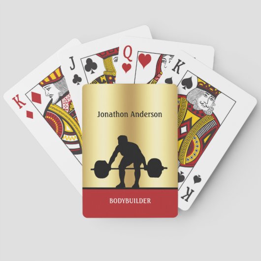 Jeu De Cartes Bodybuilding silhouette of Weightlifter Personal (dos)