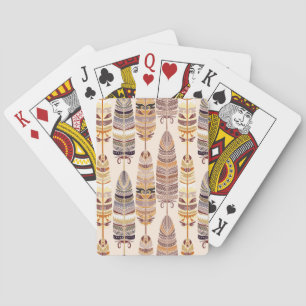 Jeu De Cartes Boho Feathes : Motif Tribal sans Seamless