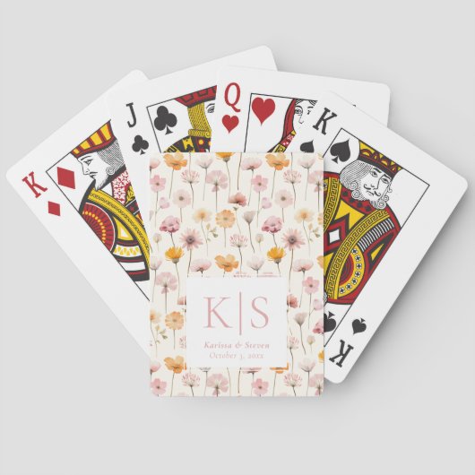 Jeu De Cartes Boho Floral Fleur sauvage (dos)