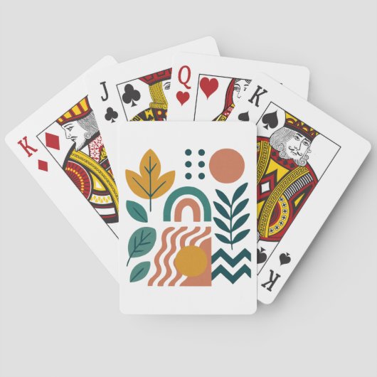 Jeu De Cartes Boho moderne Abstrait Nature Wall Art (dos)