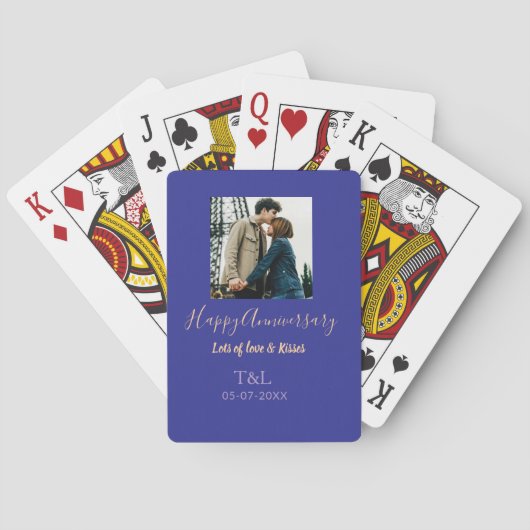 Jeu De Cartes Boho moderne heureux anniversaire ajouter nom bleu (dos)