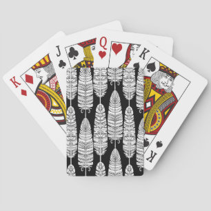 Jeu De Cartes Boho plumes : motif noir et blanc