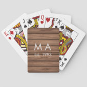Jeu De Cartes boho rustique Brown ajouter nom lettre année date (dos)