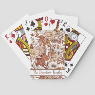 Jeu De Cartes Boho Vintage Automne Terracotta Bouquet Floral