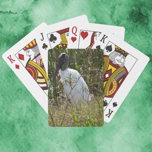 Jeu De Cartes Bois cigogne Oiseau Floride Photographie