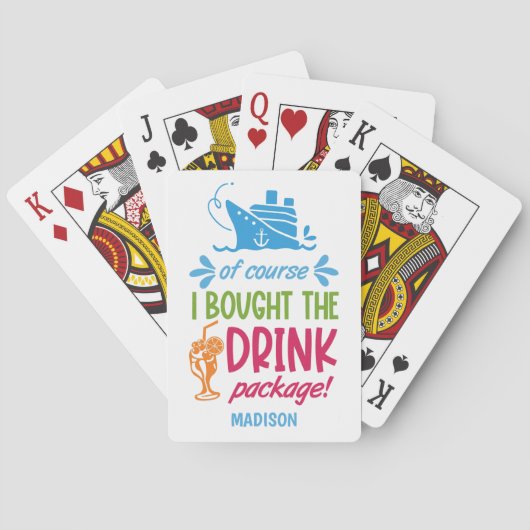 Jeu De Cartes Boissons de croisière de nom personnalisé (dos)
