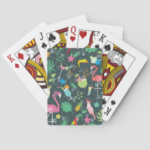 Jeu De Cartes Boissons D'Oiseaux Tropicaux : Vibrant Sans Fil.