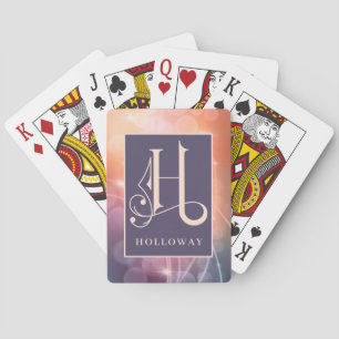 Jeu De Cartes Bokeh Arrière - plan H Monogram, Personnaliser le 