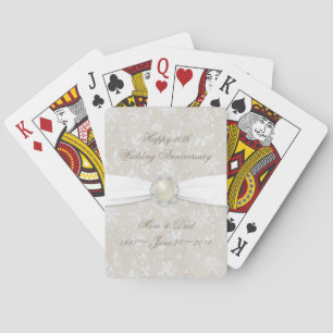 Jeu De Cartes Bold Damask 30e anniversaire de Mariage