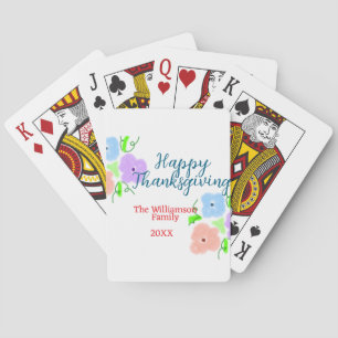 Jeu De Cartes Bon thanksgiving bleu violet rose ajouter famille