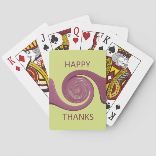 Jeu De Cartes Bon thanksgiving Texte Art Design. (dos)