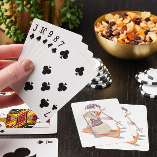 Jeu De Cartes Bonhomme de neige faisant du ski