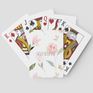 Jeu De Cartes Bonjour belle aquarelle florale