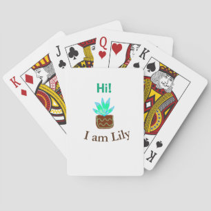 Jeu De Cartes Bonjour Je suis Lily cactus succulent ajouter nom 