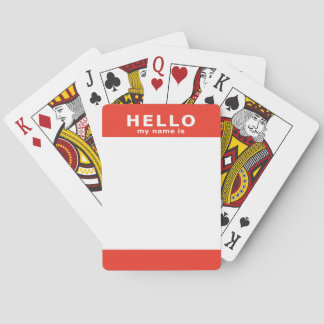 Jeu De Cartes bonjour mon nom est rouge nom tag