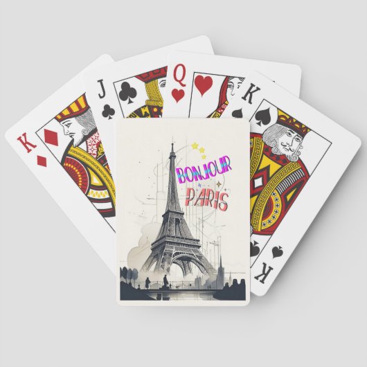Jeu De Cartes Bonjour Paris coloré (dos)
