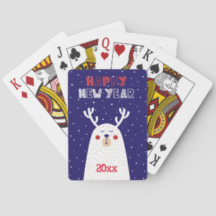Jeu De Cartes Bonne année / Design de rennes / Jouer aux cartes